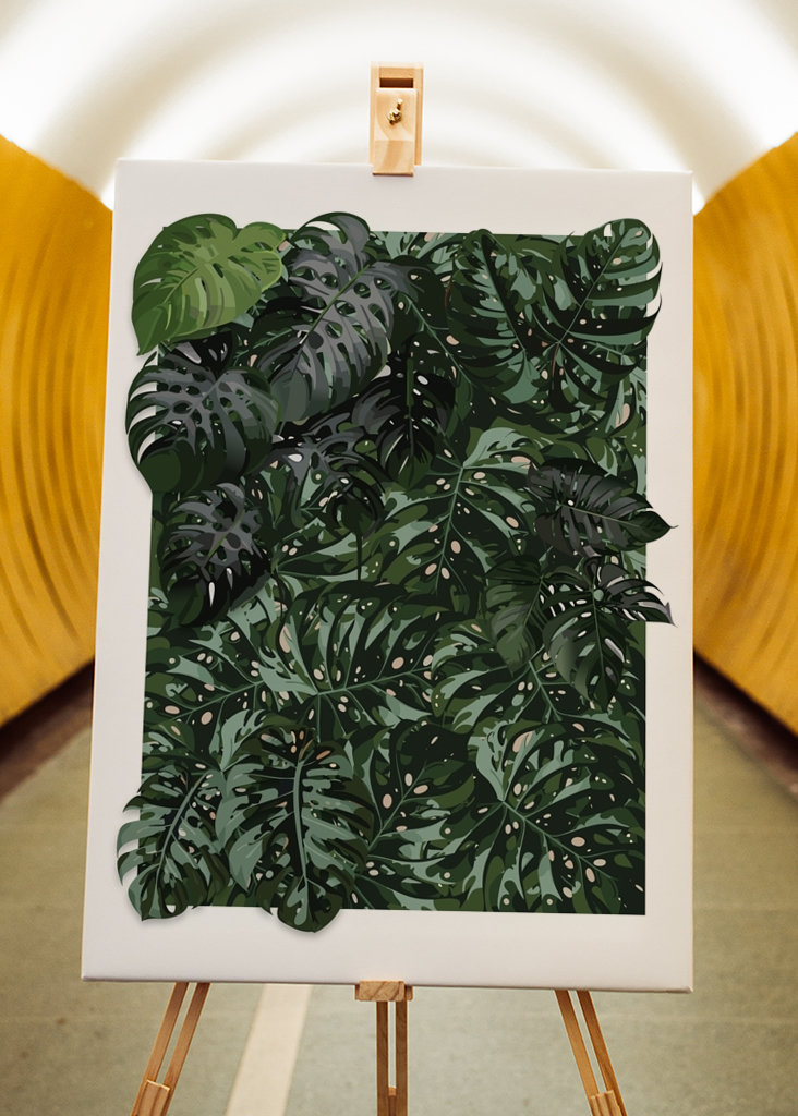 Green Monstera Plant Wall