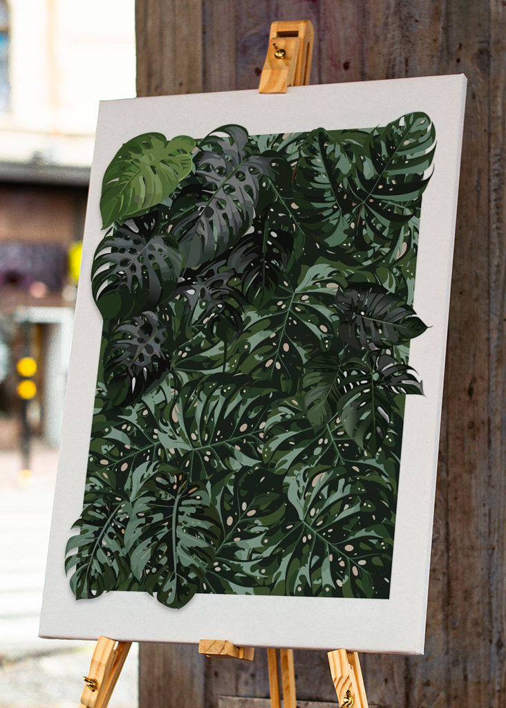 Green Monstera Plant Wall