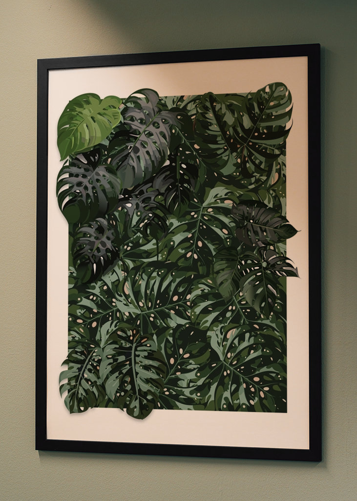 Green Monstera Plant Wall