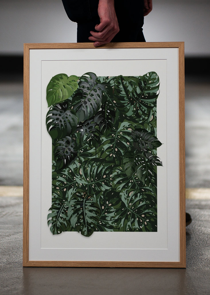 Green Monstera Plant Wall