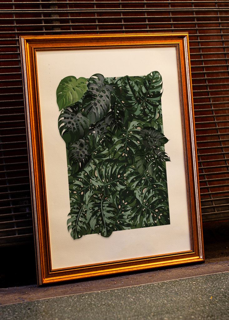 Green Monstera Plant Wall