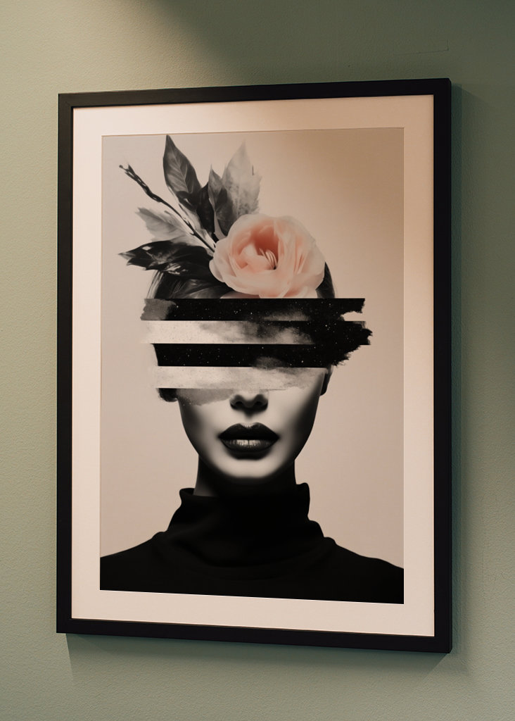woman head with flower collage