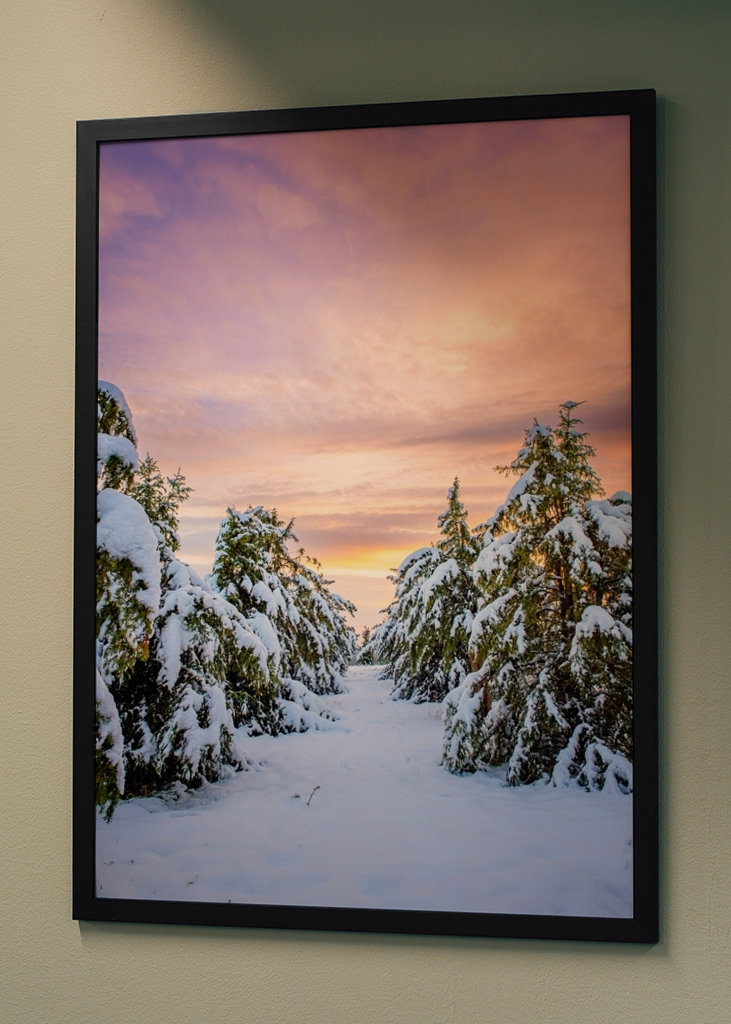 Vinterlandskap, Solnedgång