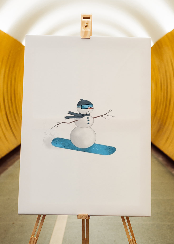 Snowboard Schneemann 
