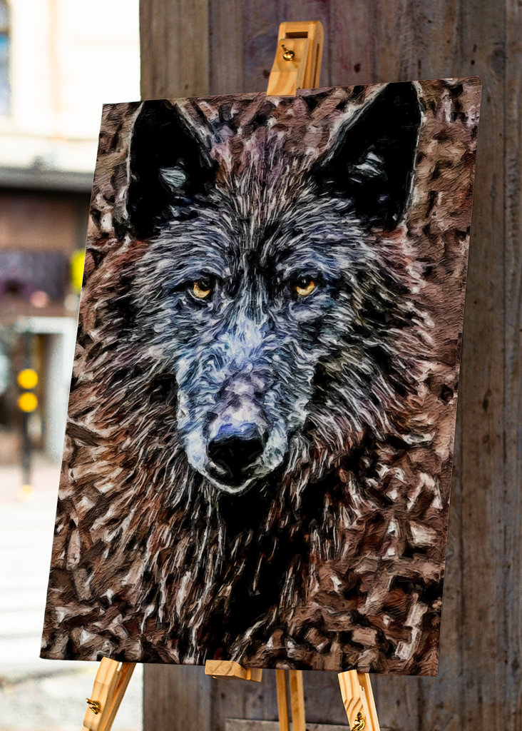 Pittura della testa di lupo