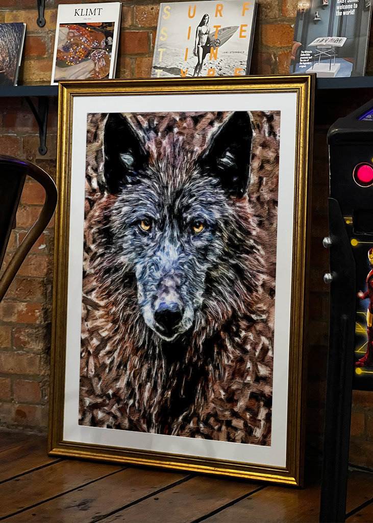 Pittura della testa di lupo