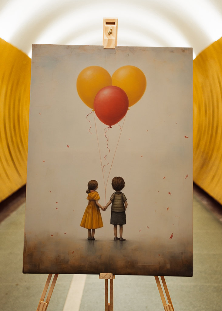 boy and a girl with balloons