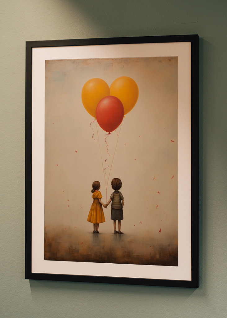 boy and a girl with balloons
