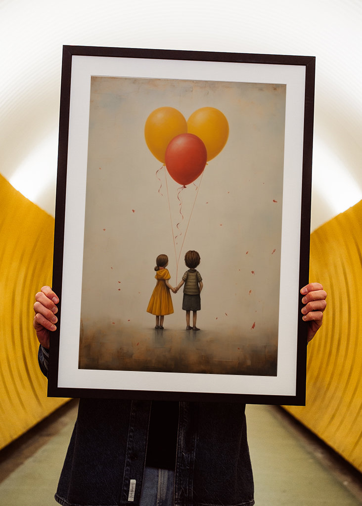 boy and a girl with balloons