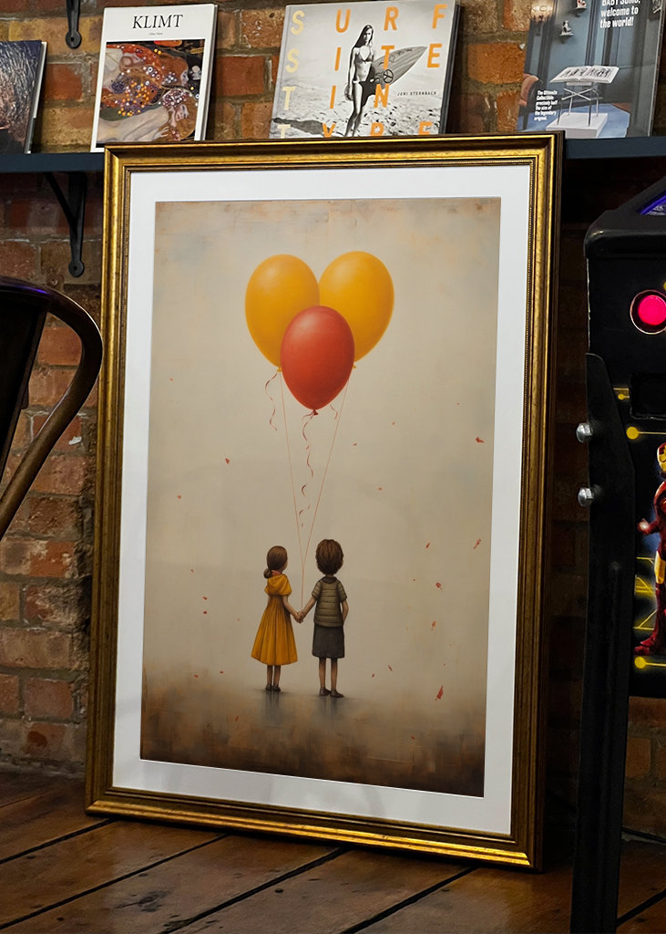 boy and a girl with balloons