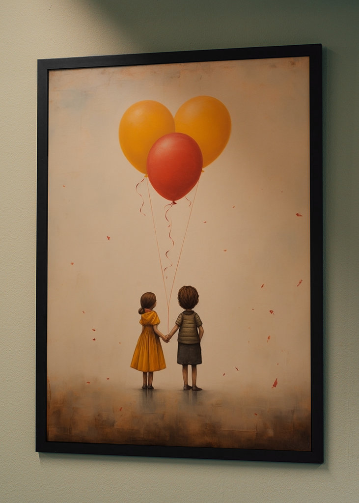 boy and a girl with balloons