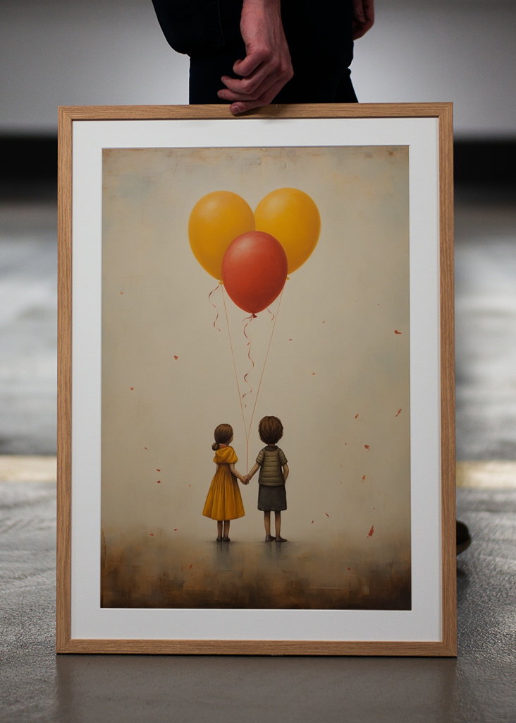 boy and a girl with balloons