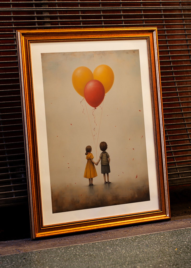 boy and a girl with balloons