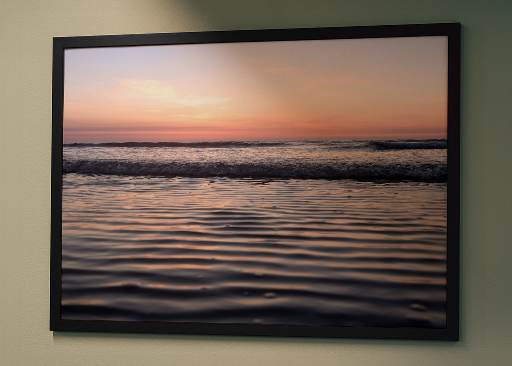 Ondulations dans la mer, lever du soleil