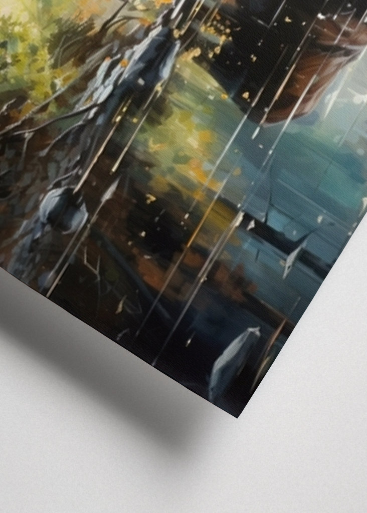 Elch im Wald Ölgemälde