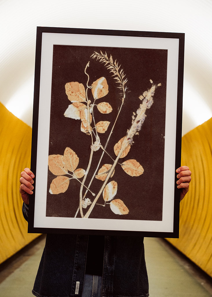 Botanical leaves brown ocre