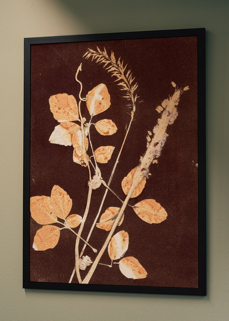 Botanical leaves brown ocre