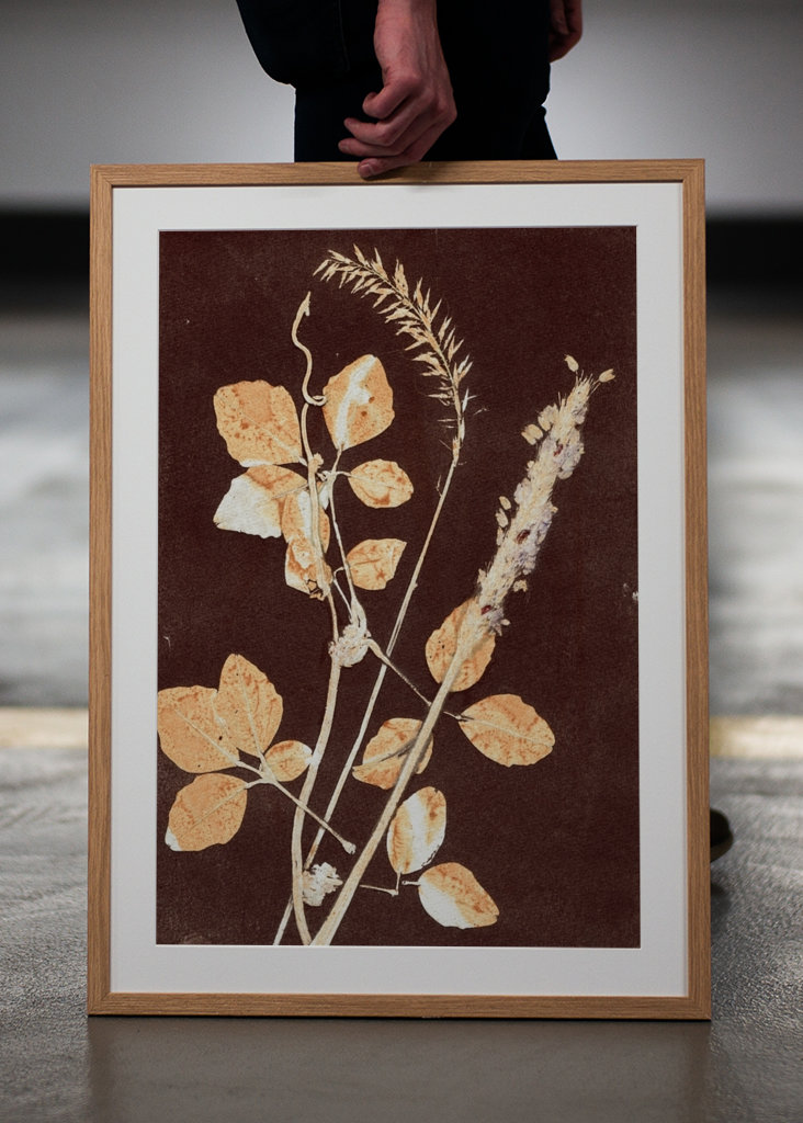 Botanical leaves brown ocre