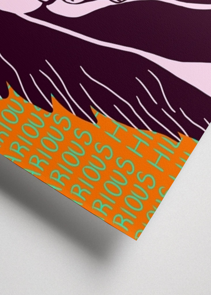 Śmiejący się koń z motylem