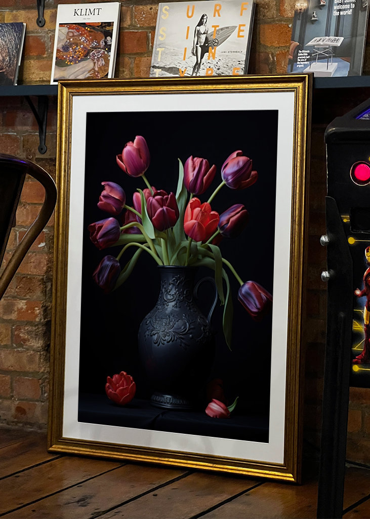 Colourful Tulips in a Vase