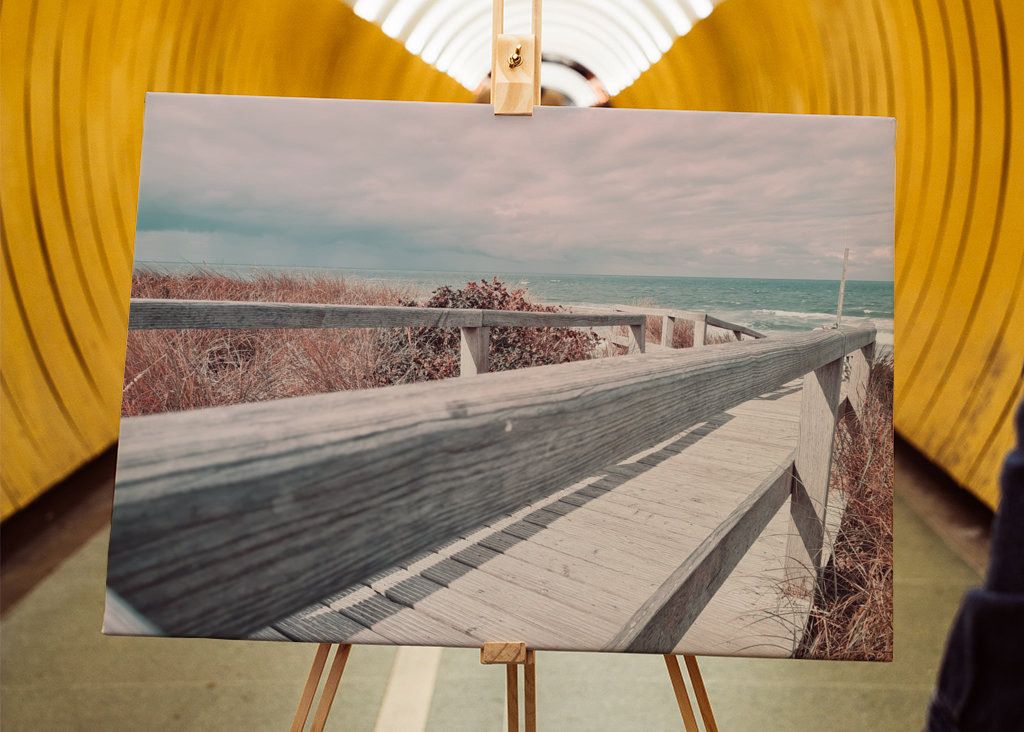 Sonniger Strandübergang
