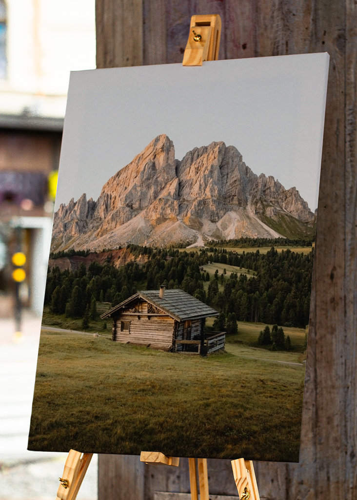 Stuga med utsikt över bergen