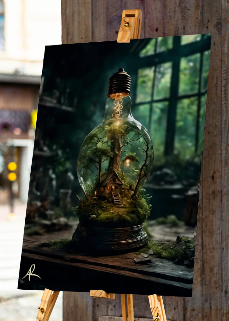 Märchenwald in der Glühbirne