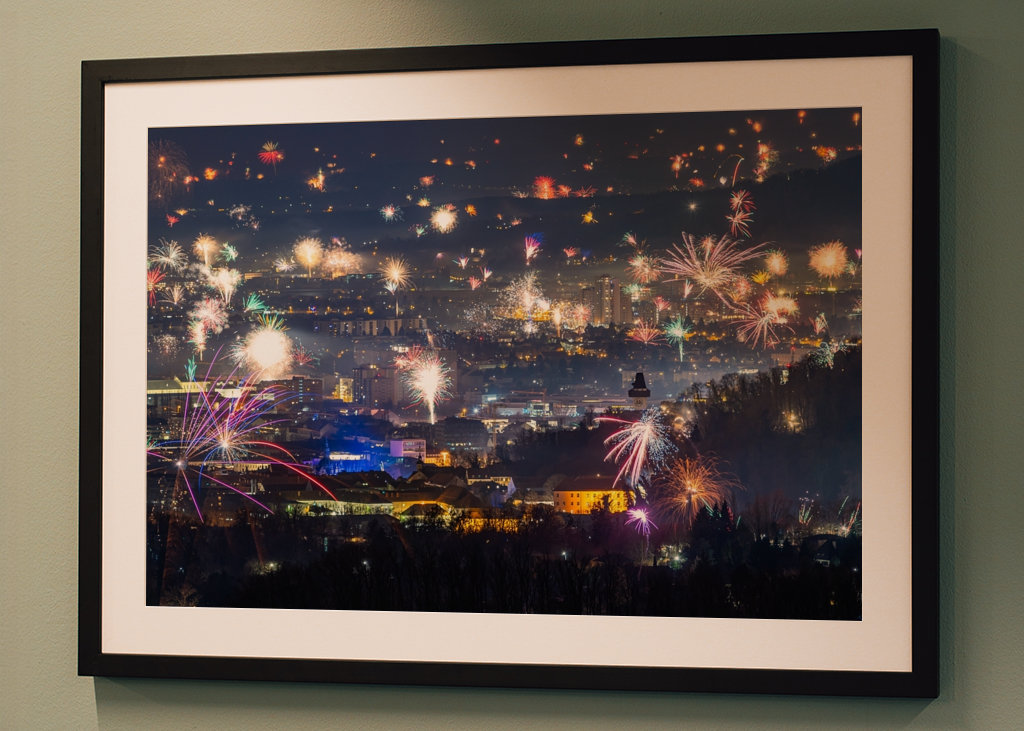 Fuochi d'artificio di Capodanno su Graz