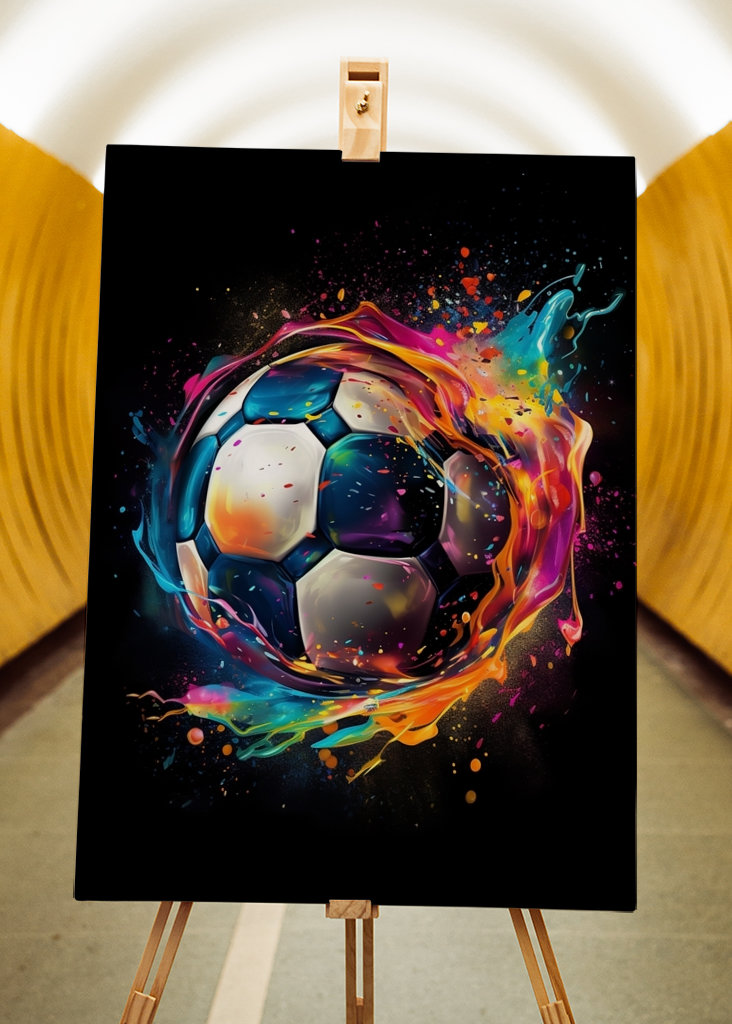 Barevný fotbalový míč