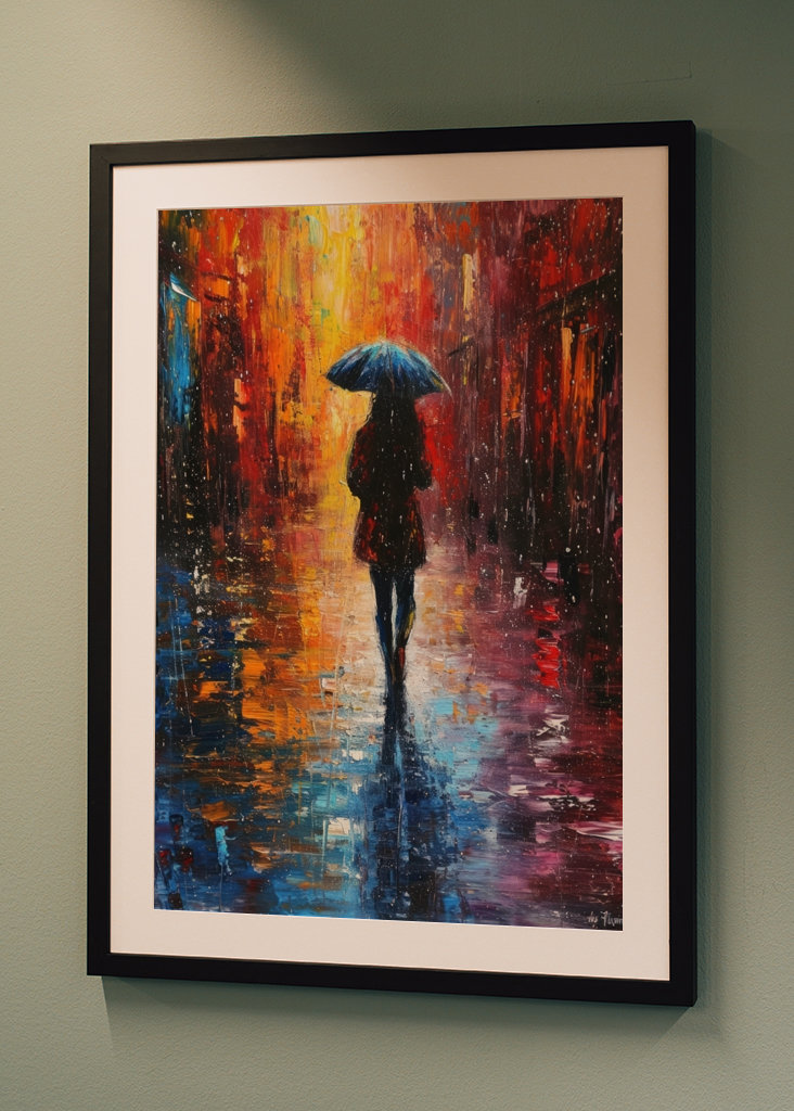 Donna sotto la pioggia