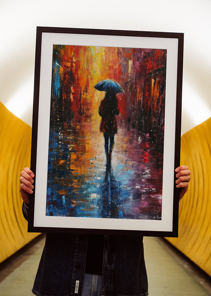 Donna sotto la pioggia