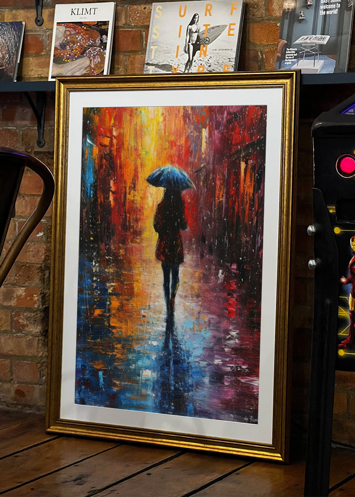 Donna sotto la pioggia