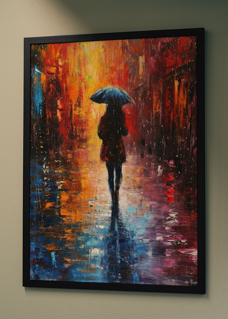 Donna sotto la pioggia