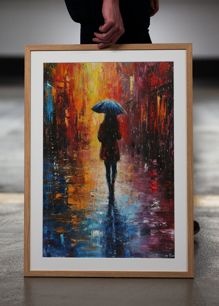 Donna sotto la pioggia