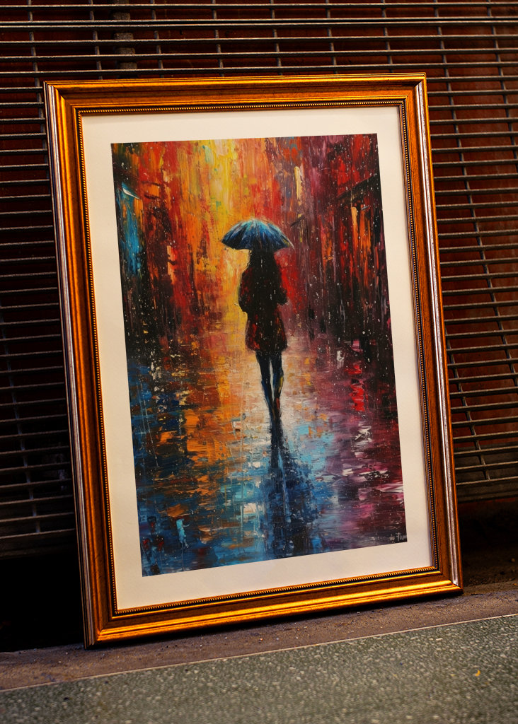 Donna sotto la pioggia