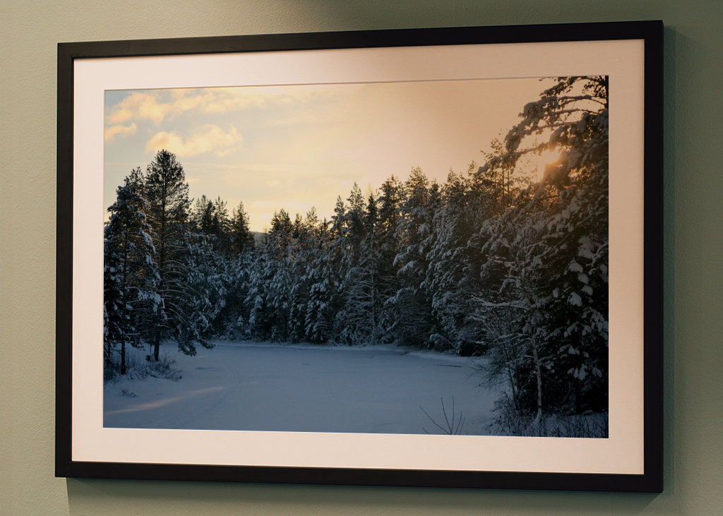 Sunset in Winter Landscape