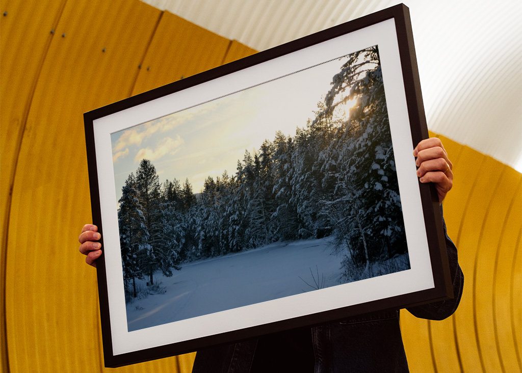 Sunset in Winter Landscape