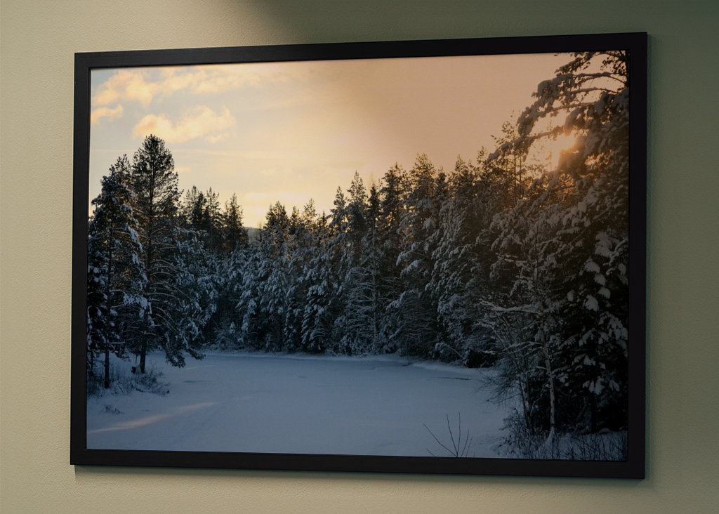 Sunset in Winter Landscape