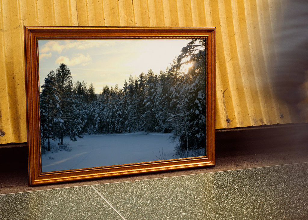 Sunset in Winter Landscape