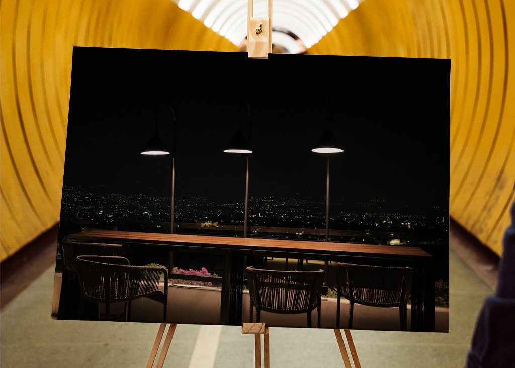 krásný výhled na město v noci 