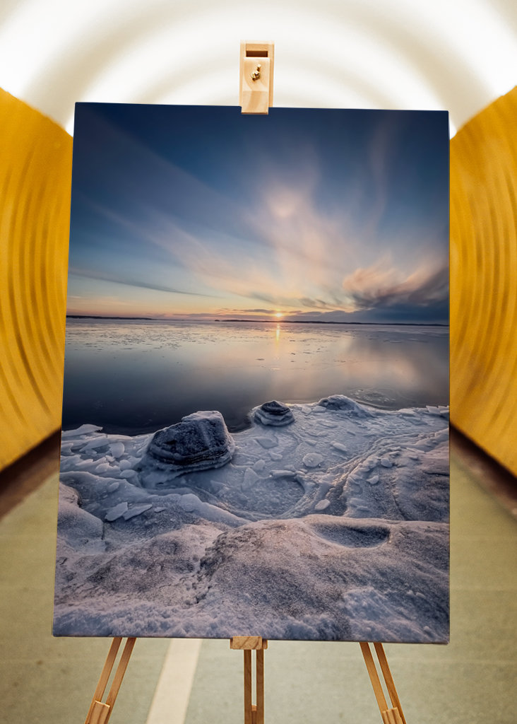 Freezing Baltic Sea Sunset