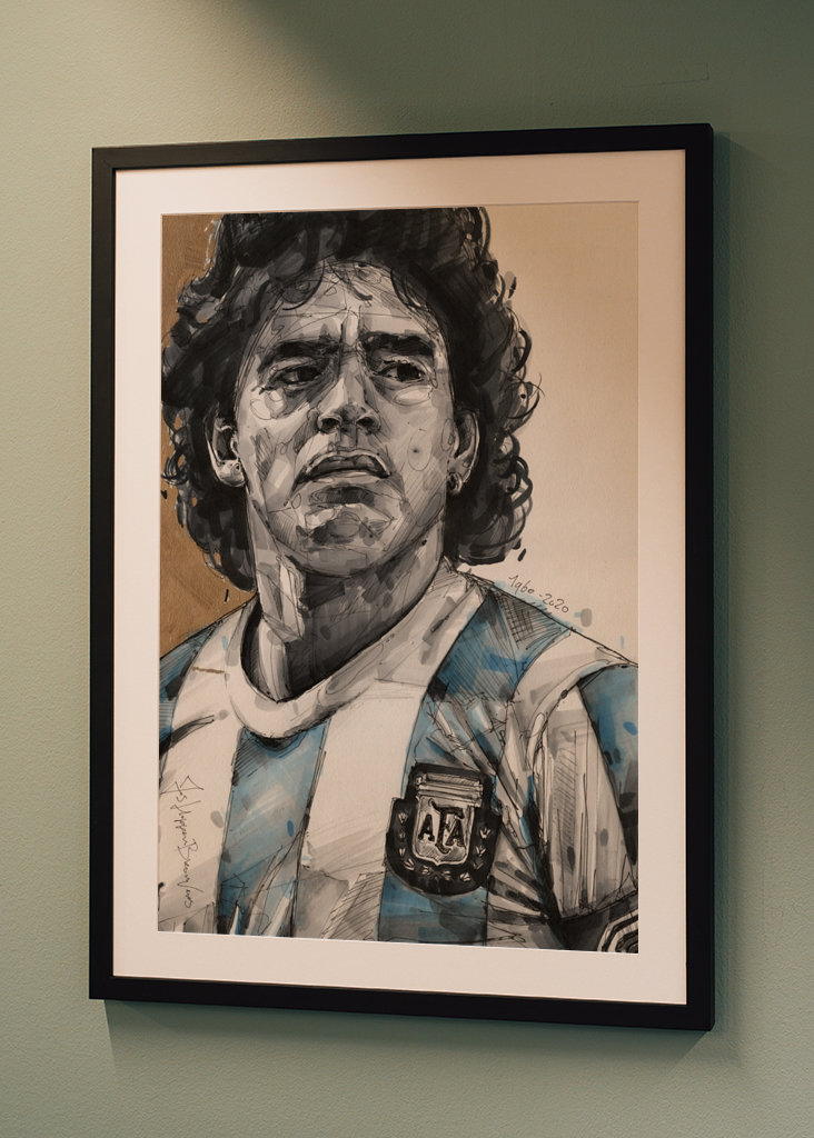 Diego Maradona painting.
