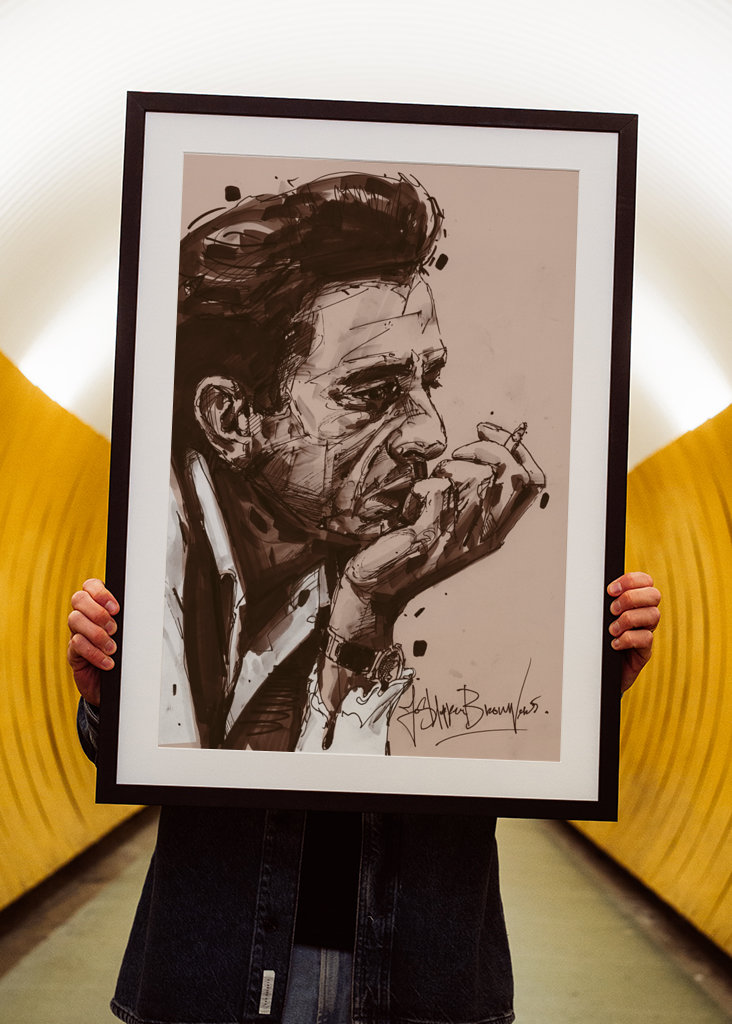 Johnny Cash painting.