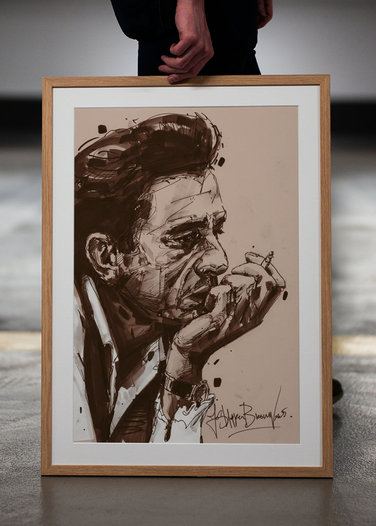 Johnny Cash painting.