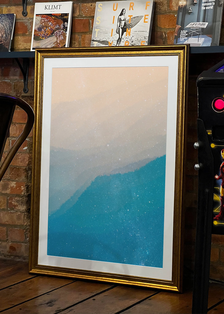 water color blue and warm sky 