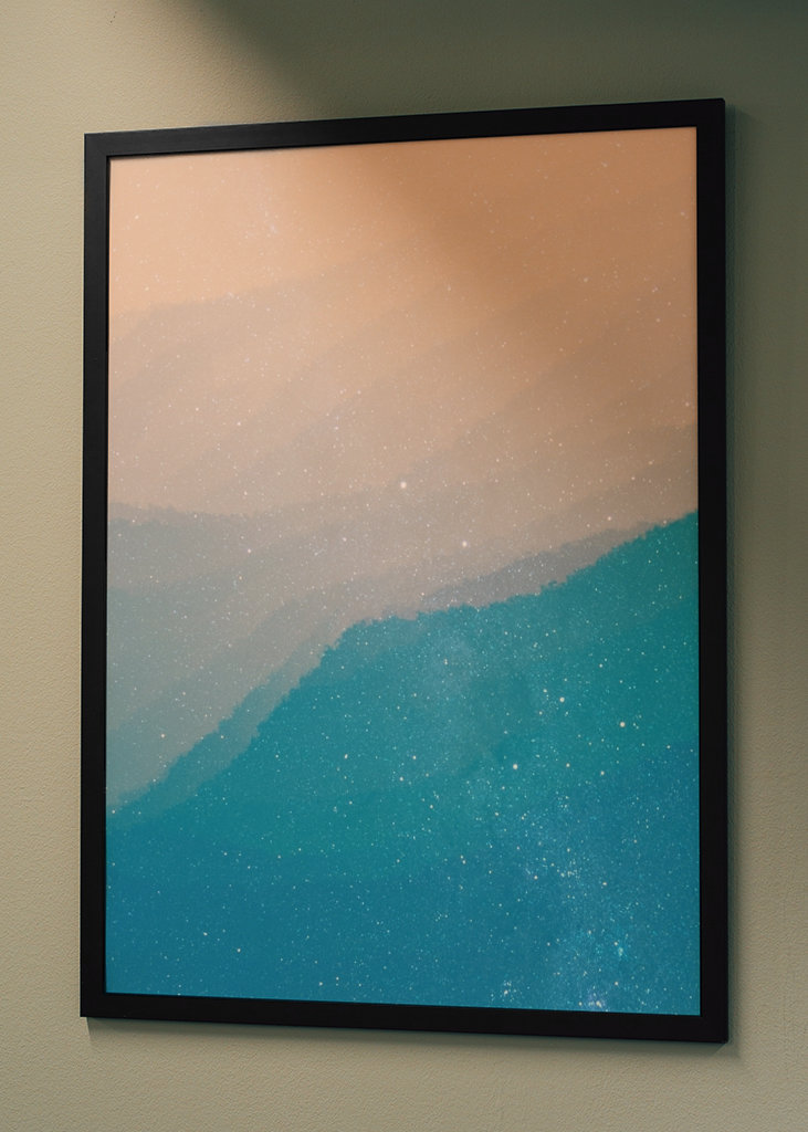 water color blue and warm sky 