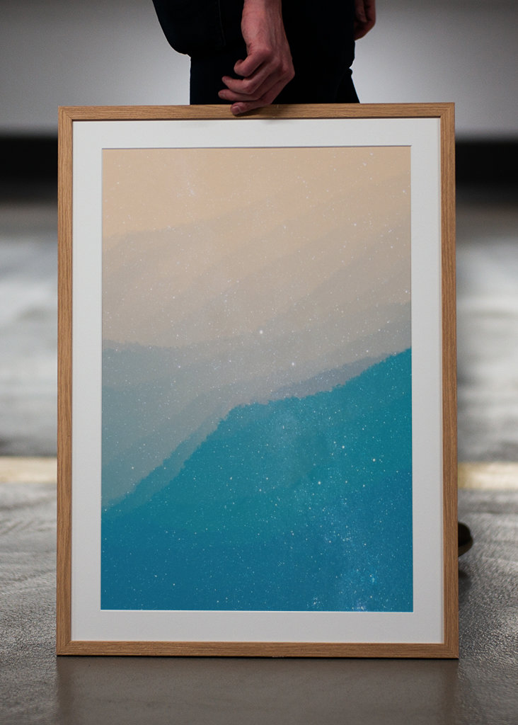 water color blue and warm sky 