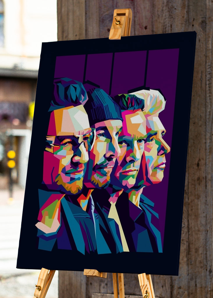 U2 Band Pop Art Style