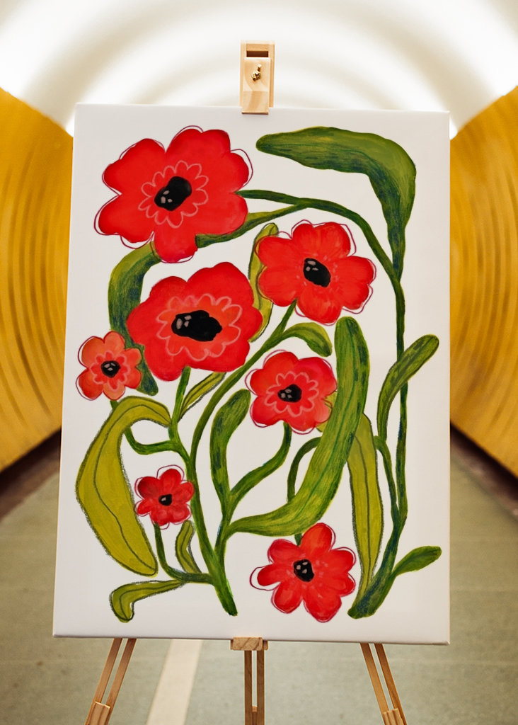 Whimsical Summer Red Poppies
