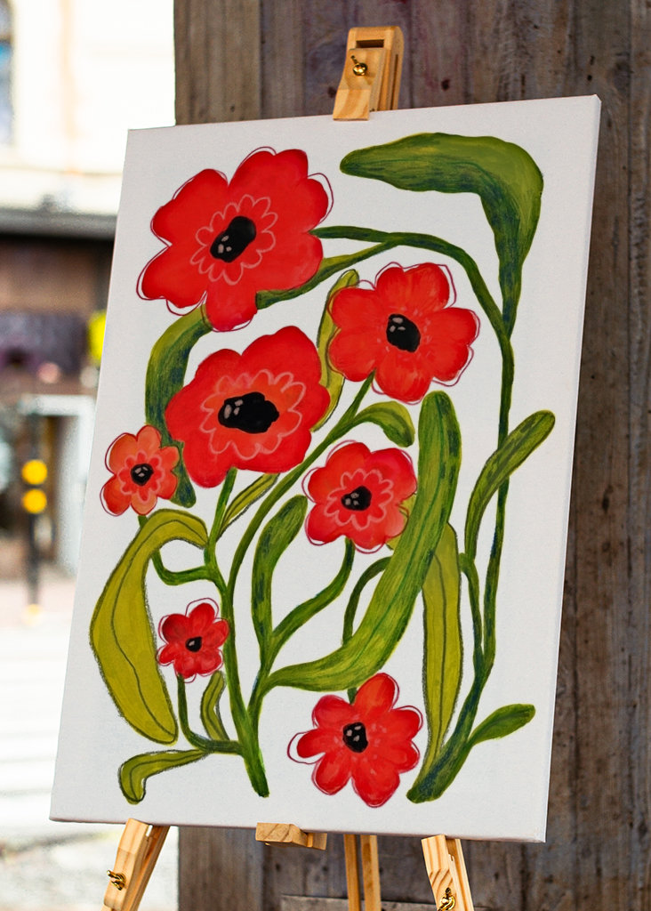 Whimsical Summer Red Poppies